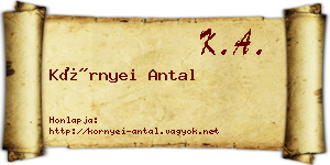 Környei Antal névjegykártya